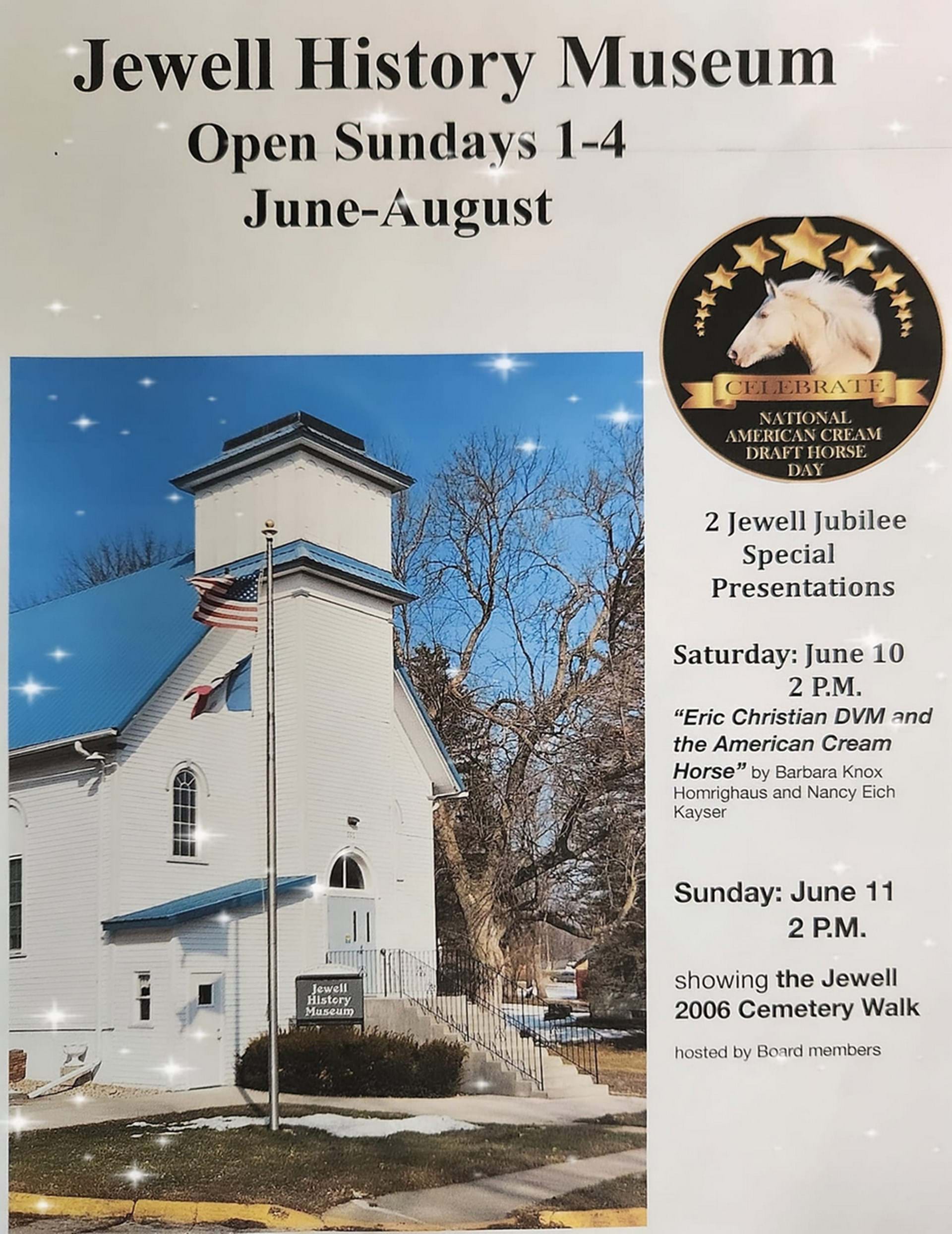 Jewell History Museum Event Flyer